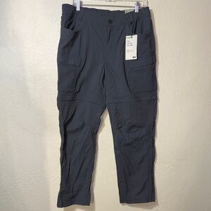 Rei coop women’s saharah convertible pants in asphalt grey color NWT wide 14p